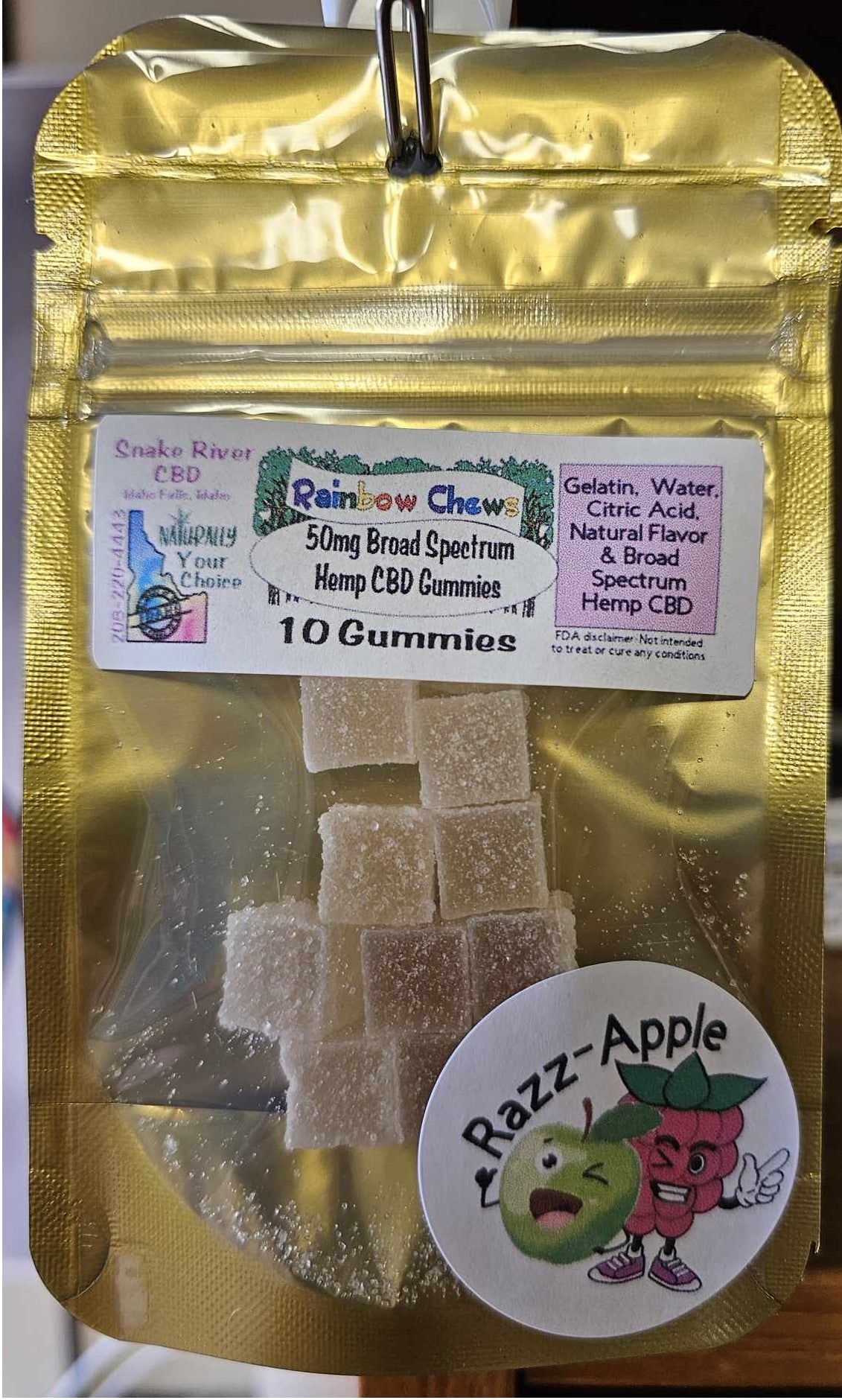 Rainbow Chews Extra Strength 50mg Broad Spectrum CBD per Gummy