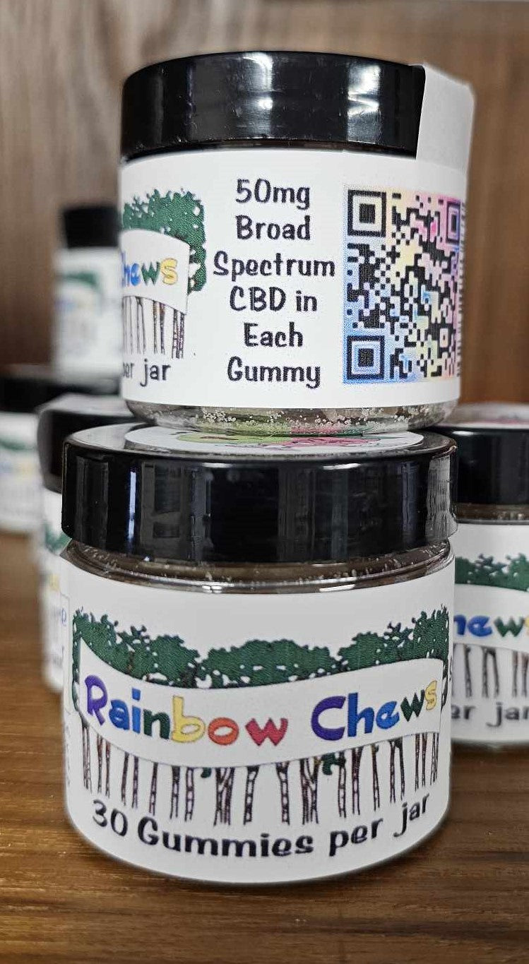 Rainbow Chews Extra Strength 50mg Broad Spectrum CBD per Gummy