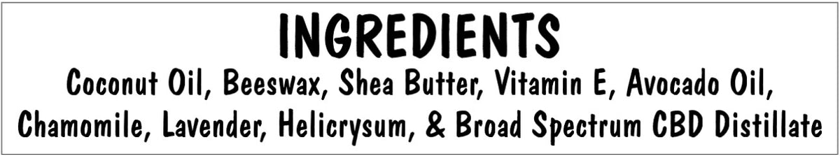 Solace Salve ingredient label